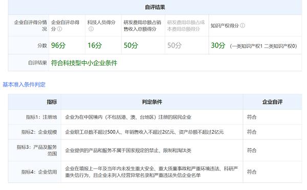 科技型中小企业评价-企业自评