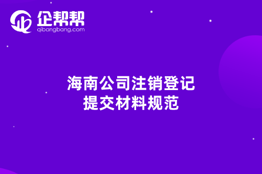 海南公司注销登记提交材料规范